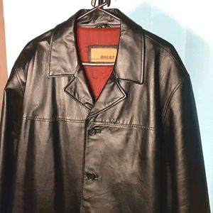 BKE Leather Mens Jacket Coat Sz XXL Lined ge